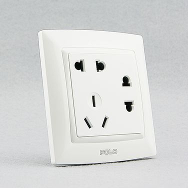 秒杀POLO面板插座正品86灵玉系列七孔插座热卖满包邮L11——搜房家居商城插座配件